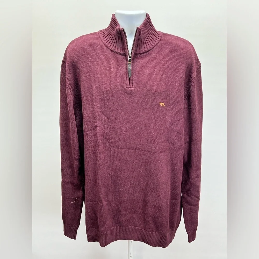 RODD & GUNN Men’s Deep cranberry 1/4‎ zip pullover sweater size 3XL.